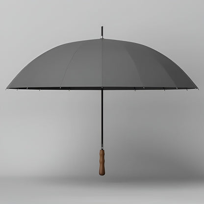 Stor Paraply – 16 Forsterkede Ribber, 120 cm | Trehåndtak