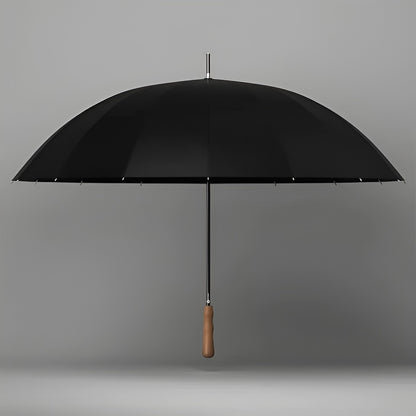 Stor Paraply – 16 Forsterkede Ribber, 120 cm | Trehåndtak