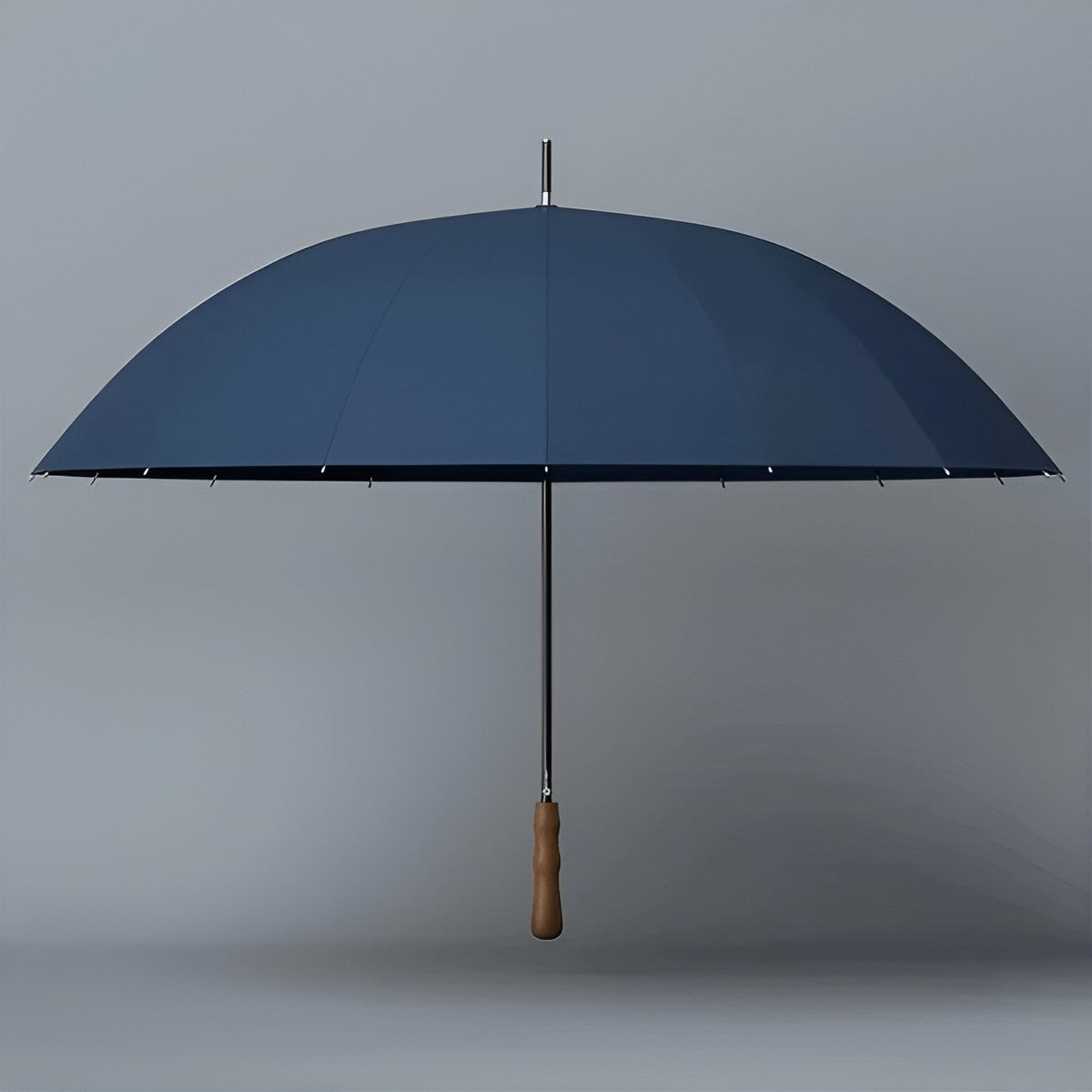 Stor Paraply – 16 Forsterkede Ribber, 120 cm | Trehåndtak