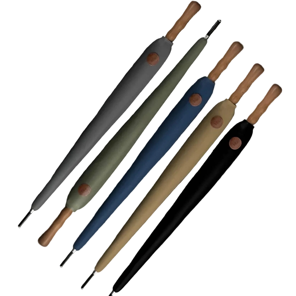 Stor Paraply – 16 Forsterkede Ribber, 120 cm | Trehåndtak