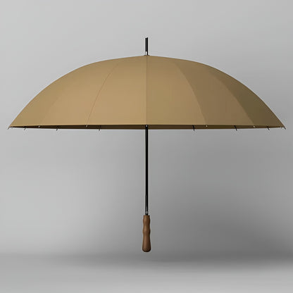 Stor Paraply – 16 Forsterkede Ribber, 120 cm | Trehåndtak