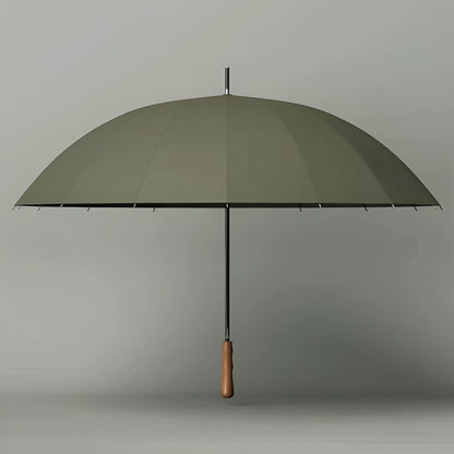 Stor Paraply – 16 Forsterkede Ribber, 120 cm | Trehåndtak