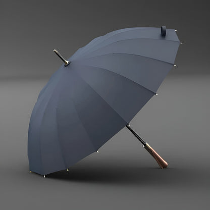 Paraply med Trehåndtak – 112 cm Lang Skjerm | Klassisk Regnparaplydesign