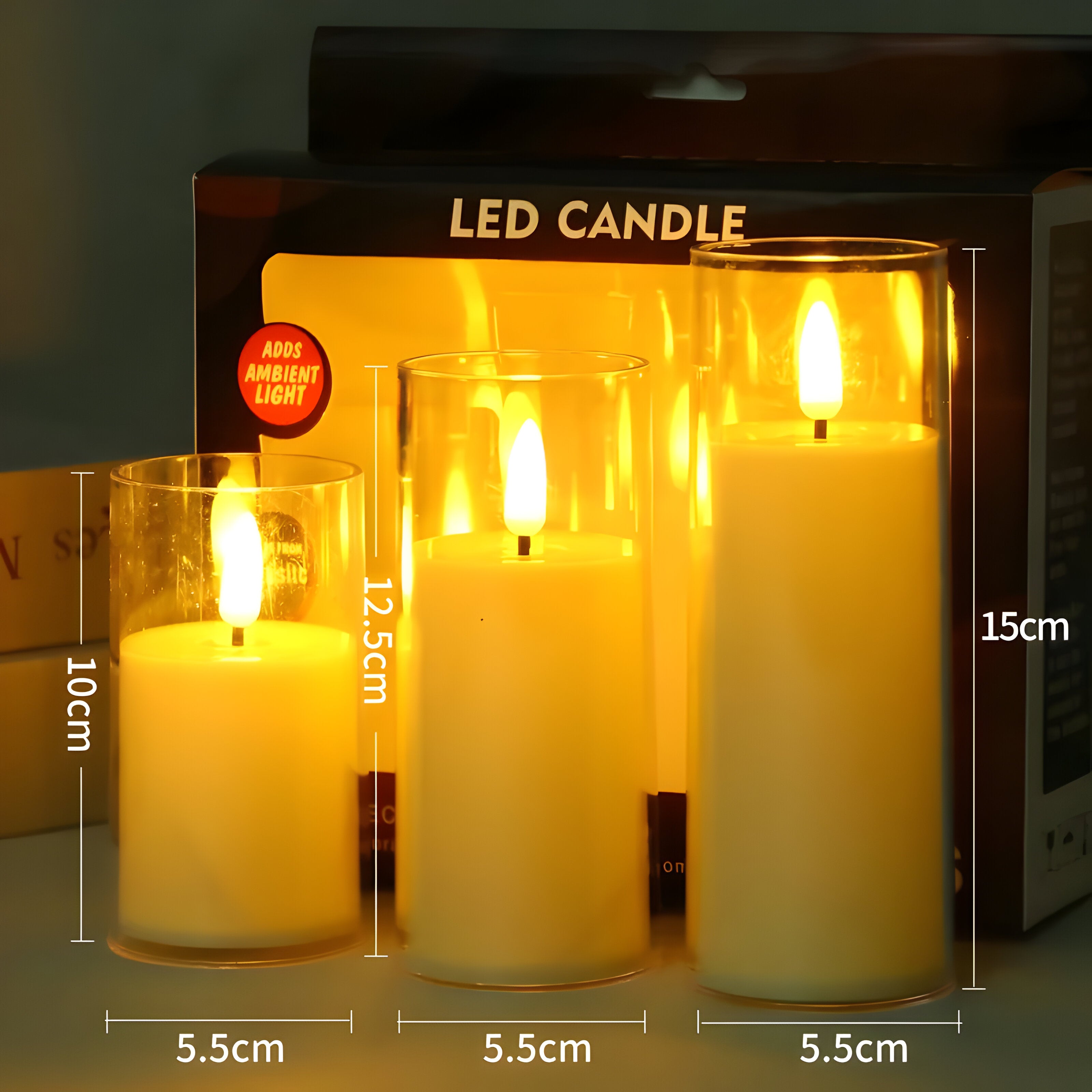 Led Stearinlyslampe - Minimalistisk, Flammelampe I Akryldekorasjon For Hjemmet