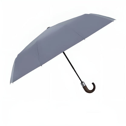 Automatisk Sammenleggbar Paraply – Vindbestandig og UV-beskyttende | Trehåndtak, for Regn og Sol