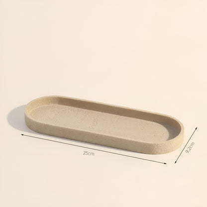 Tannbørsteholder i Naturstein – Med Såpedispenser og Praktisk Hylle | Elegante Baderomsdetaljer i Marmor