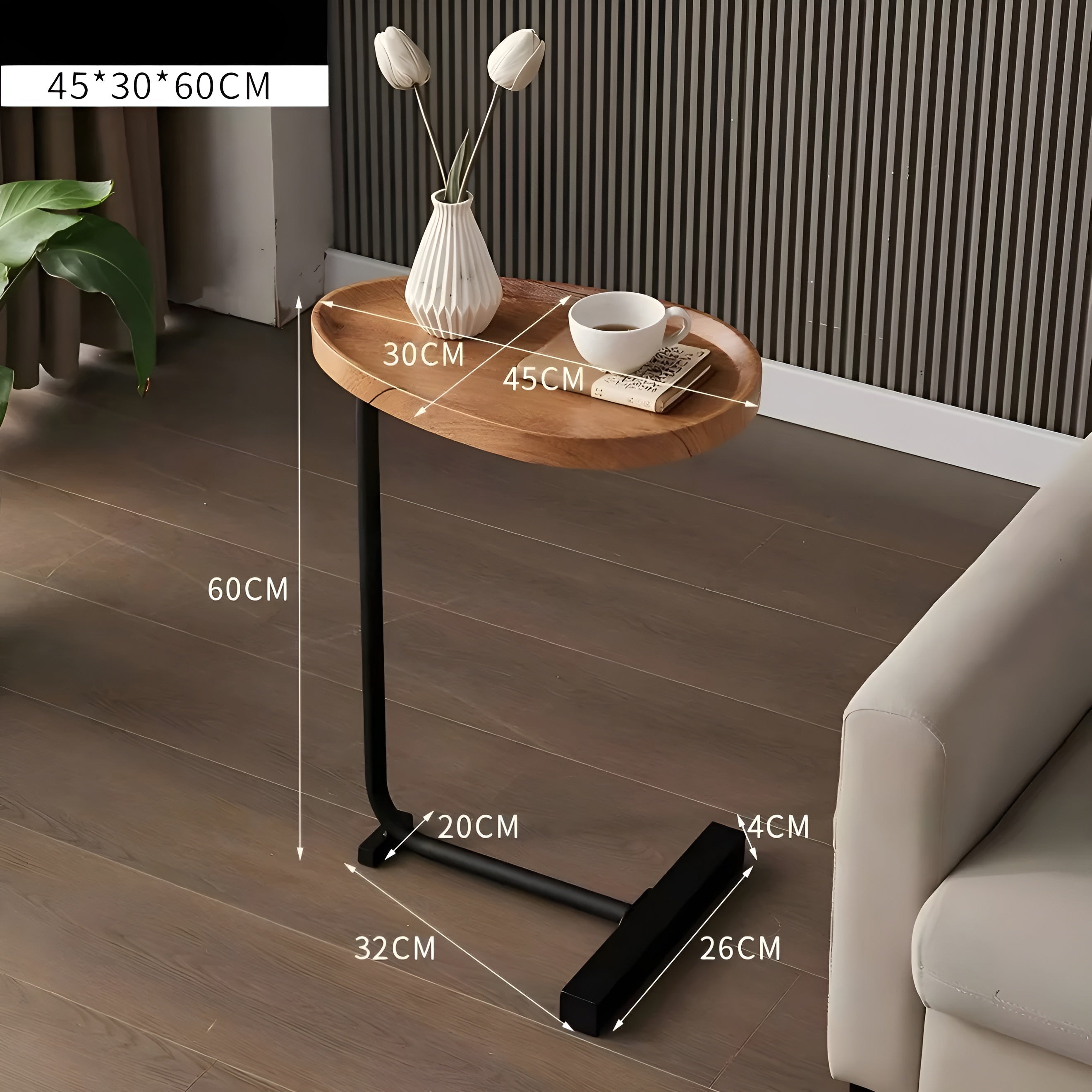 Rullbart Sofabord – Stilrent og Fleksibelt | Kompakt Design for Små Rom og Stue - Svart-Tre