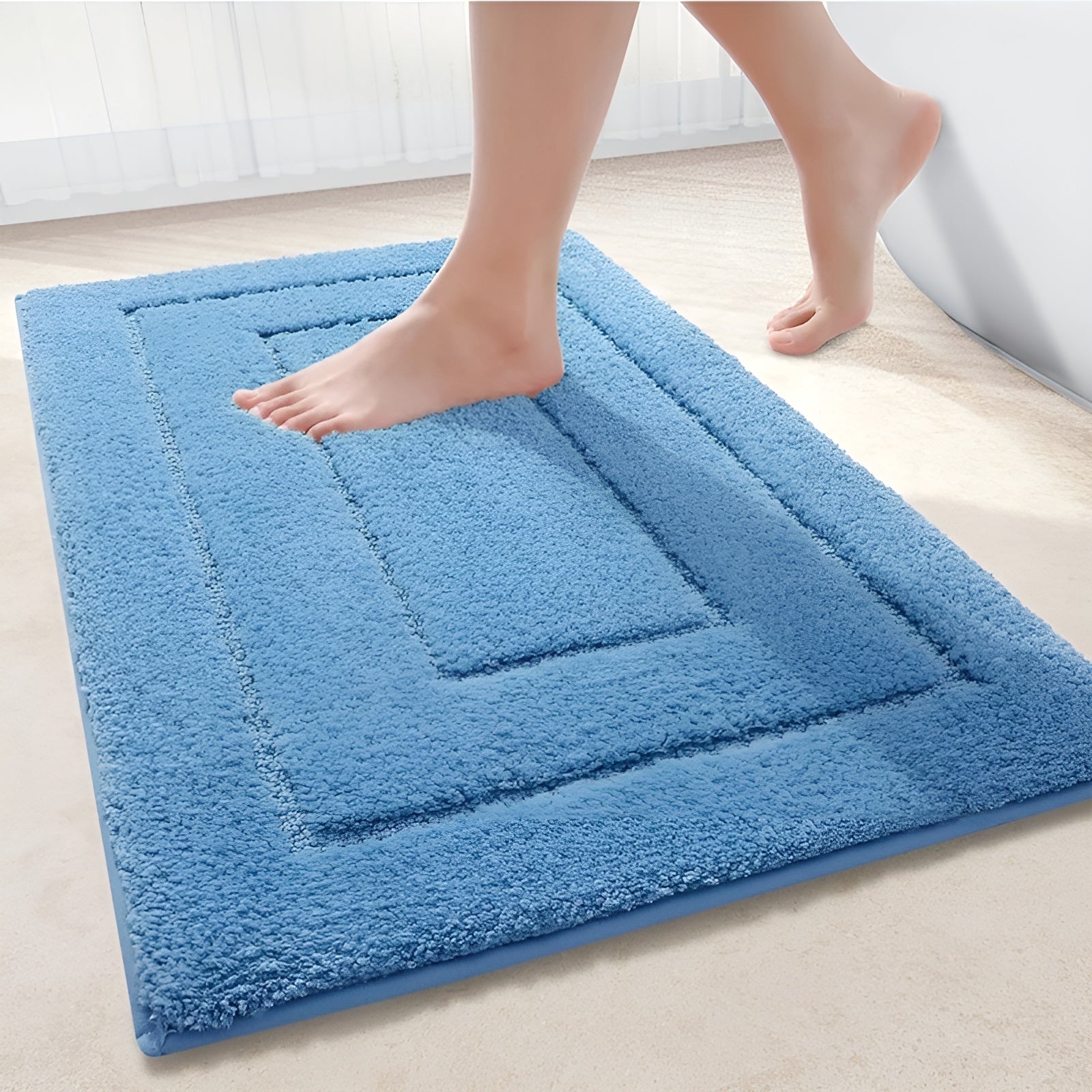 Badematte i Mikrofiber – Sklisikker og Vaskbar | Myk og Suger Godt til Bad og Dusj