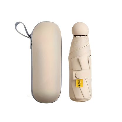 Uv-Beskyttende Mini Paraply – Bærbar, 6 Forsterkede Ribber | Beskyttelse Mot Sol Og Regn