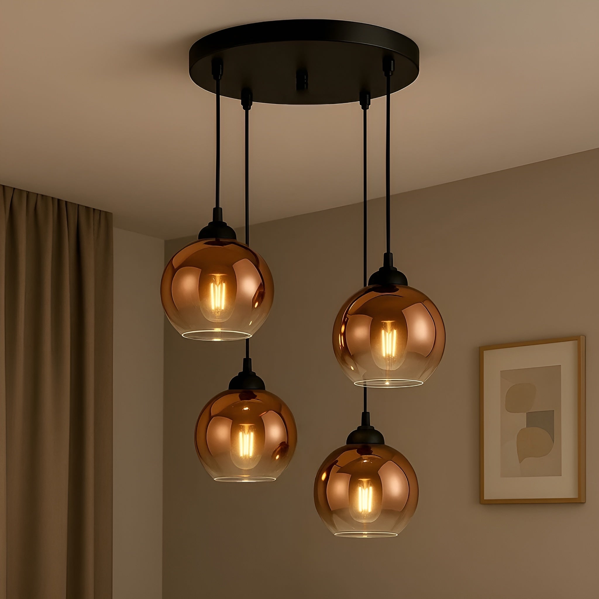 Glasspendellampe I Moderne Design – Elegant Belysning For Spisestue Og Stue | 1–5 Lys - Lysekroner