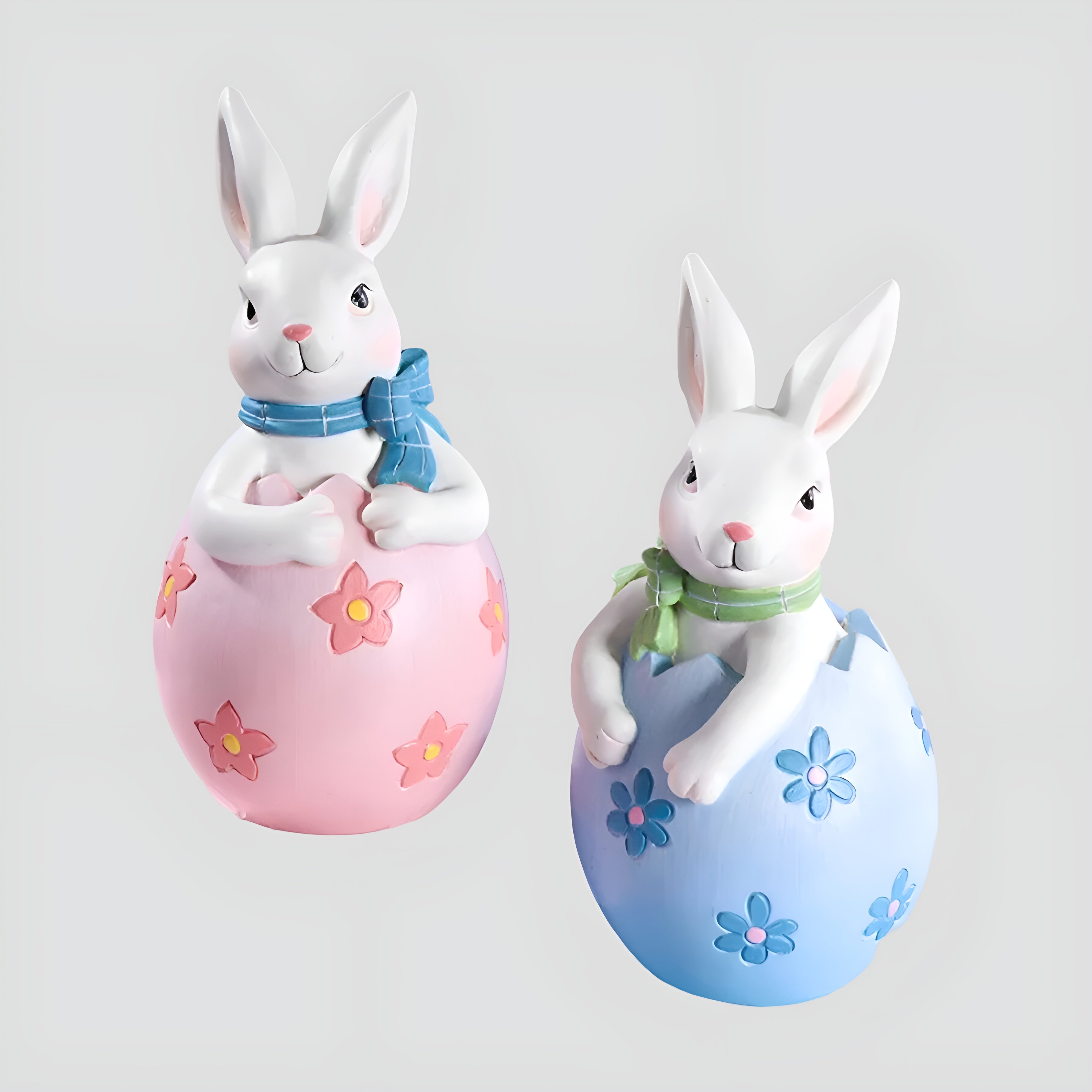 Bilde av Vintera - Utskåret Påskeharepar Eggpynt Ornament fra Velisse