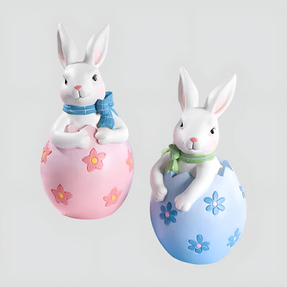 Bilde av Vintera - Utskåret Påskeharepar Eggpynt Ornament fra Velisse