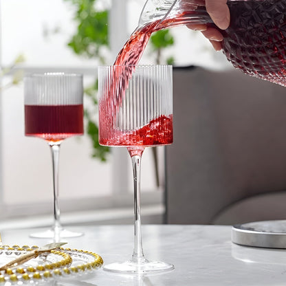 4-sett Med Champagneglass – Elegant Riflet Glass | Stilig Til Musserende Vin Og Spesielle Anledninger