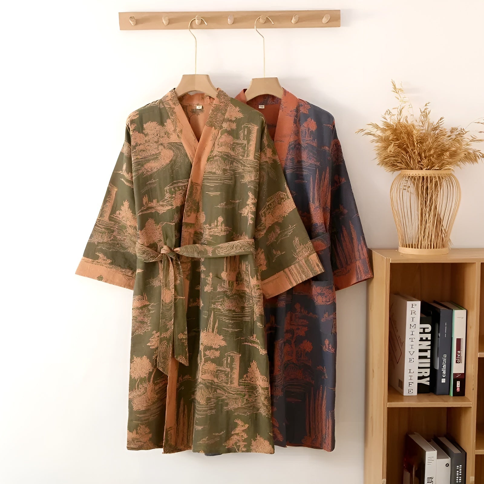 Bomulls-kimono Badekåpe – Lett Og Pustende | Retro-stil For Hjemmet Og Spaet