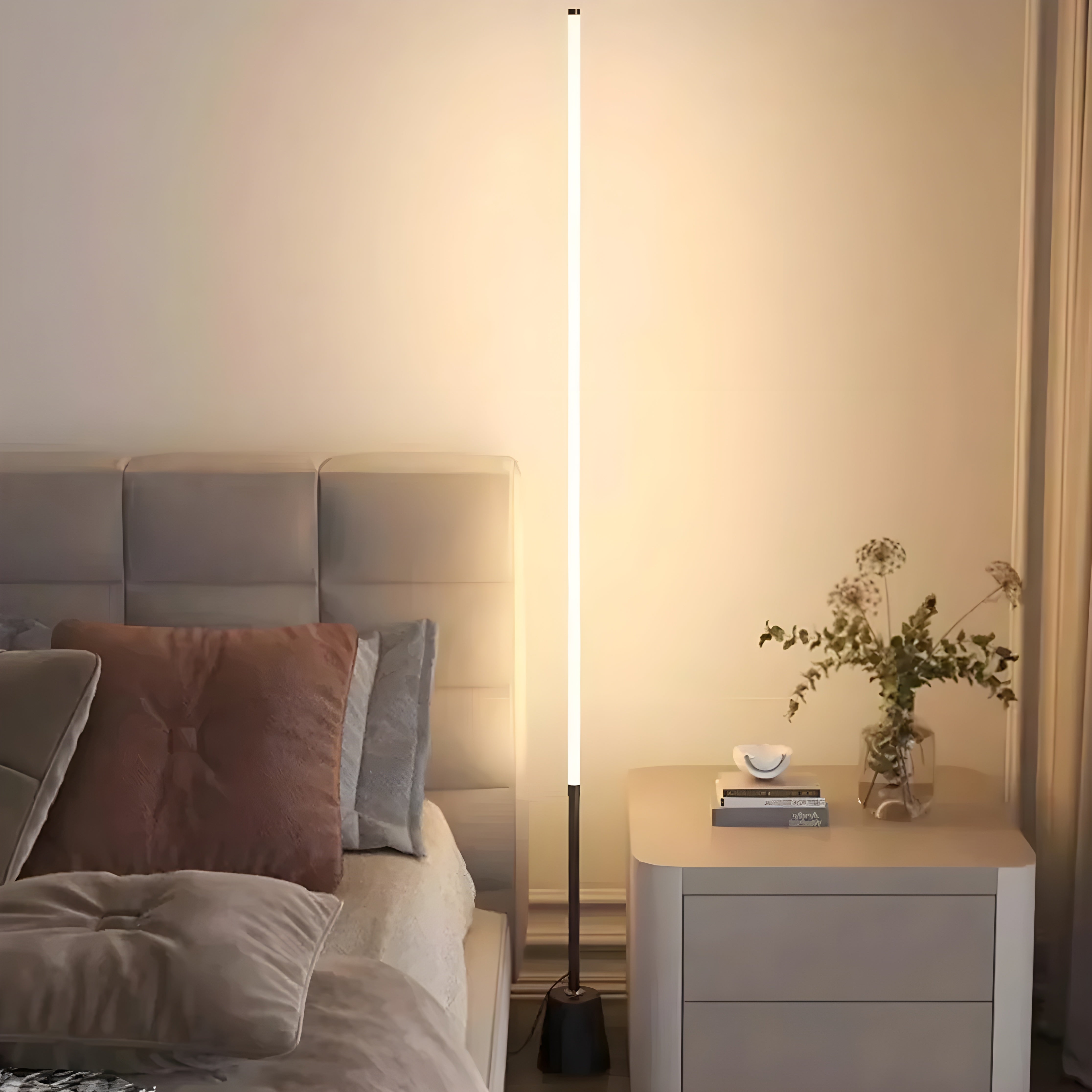 Hjørnelampe med LED-lys – Dimmbar og Stemningsfull | Perfekt for Stue og Soverom