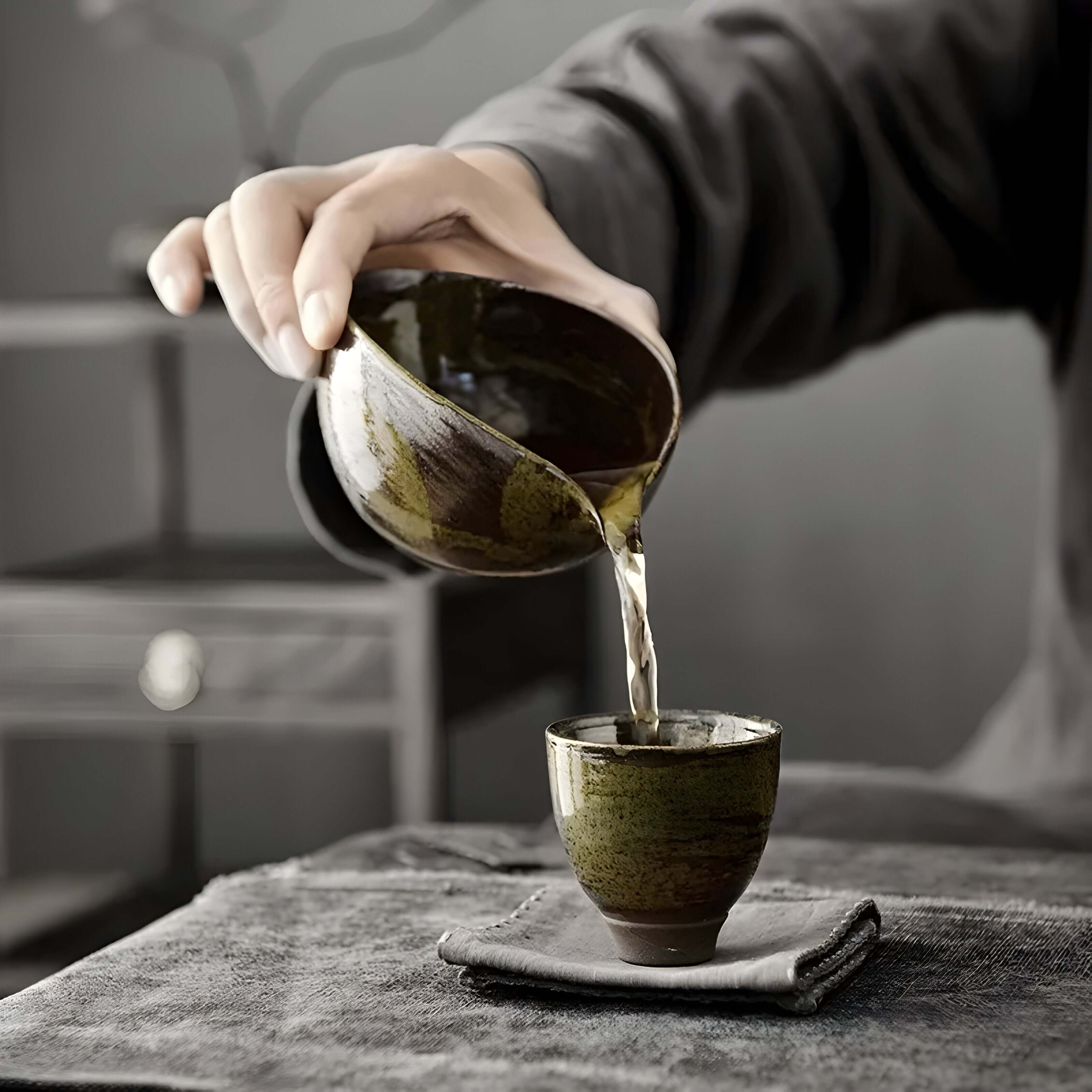 Matcha Bolle - Håndlaget Keramisk Teskål i Japansk Stil