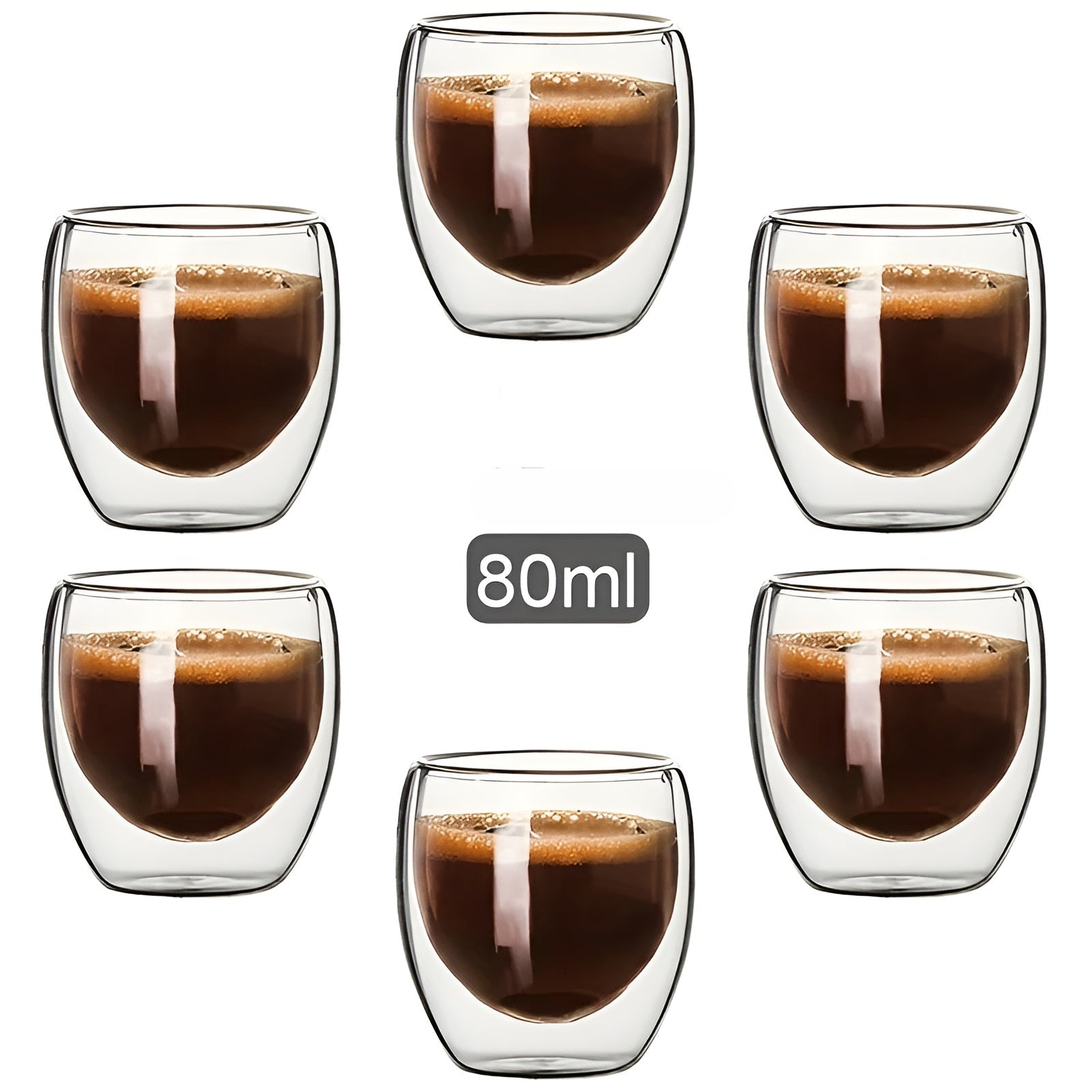 Dobbeltvegget Glass – Varmebestandig og Transparent | Håndlaget Mini Telys- og Whiskeyglass