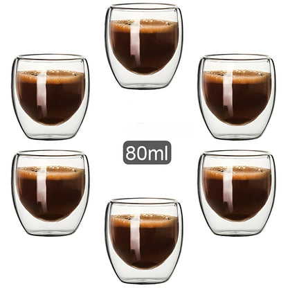 Dobbeltvegget Glass – Varmebestandig og Transparent | Håndlaget Mini Telys- og Whiskeyglass