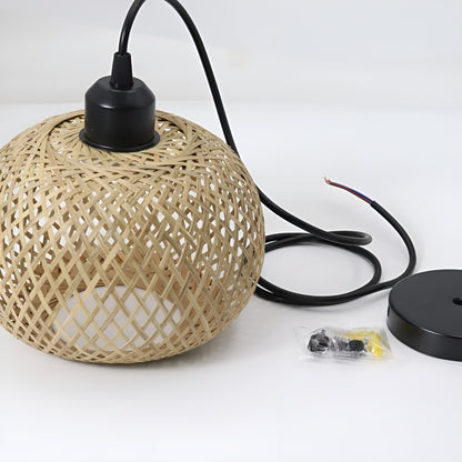 Bambus Taklampe – Naturlig Rattan-Design | Håndlaget for Stue, Kafé og Restauranter