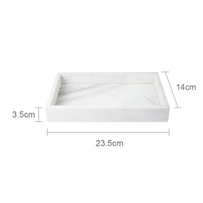 Badezimmer-Set aus Weißem Marmor – Seifenspender, Seifenschale, Toilettenbürste & Tablett | Elegante Bad-Accessoires