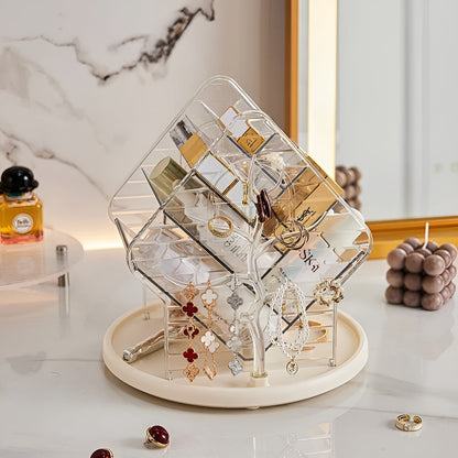 Kosmetik Aufbewahrungsbox drehbar – Stilvolle Kosmetik-Aufbewahrung | Perfekt für Schminktisch und Badezimmer - DEA3156