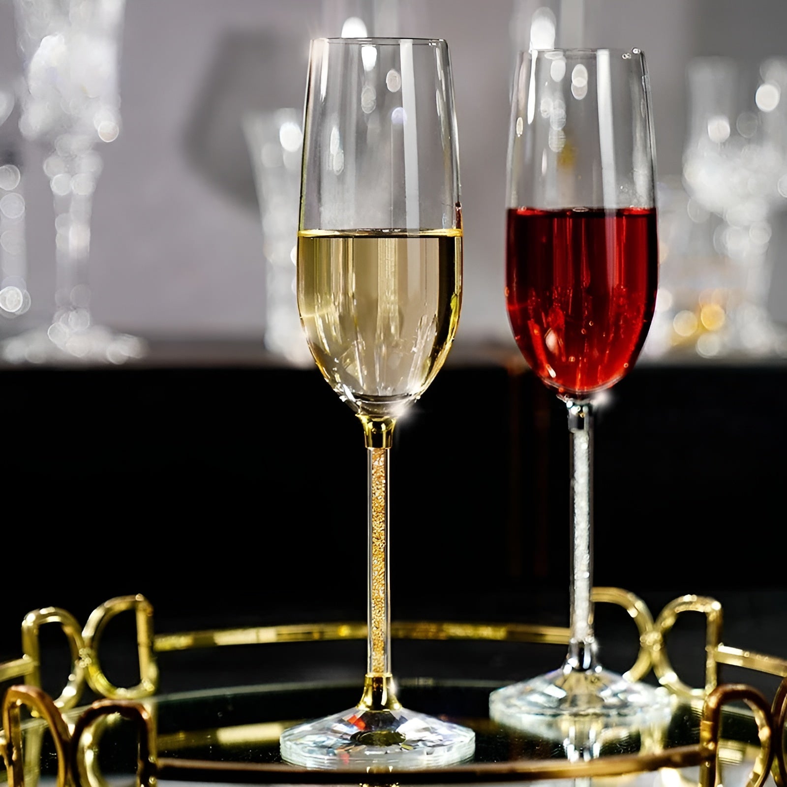 Rødvinsglass Sett – 2 Luksuriøse Krystallglass | Perfekt for Vin, Champagne og Festlige Anledninger