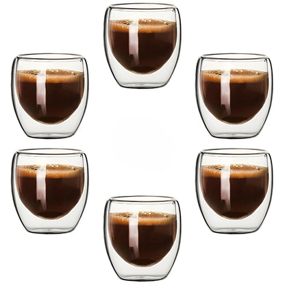 Dobbeltvegget Glass – Varmebestandig og Transparent | Håndlaget Mini Telys- og Whiskeyglass
