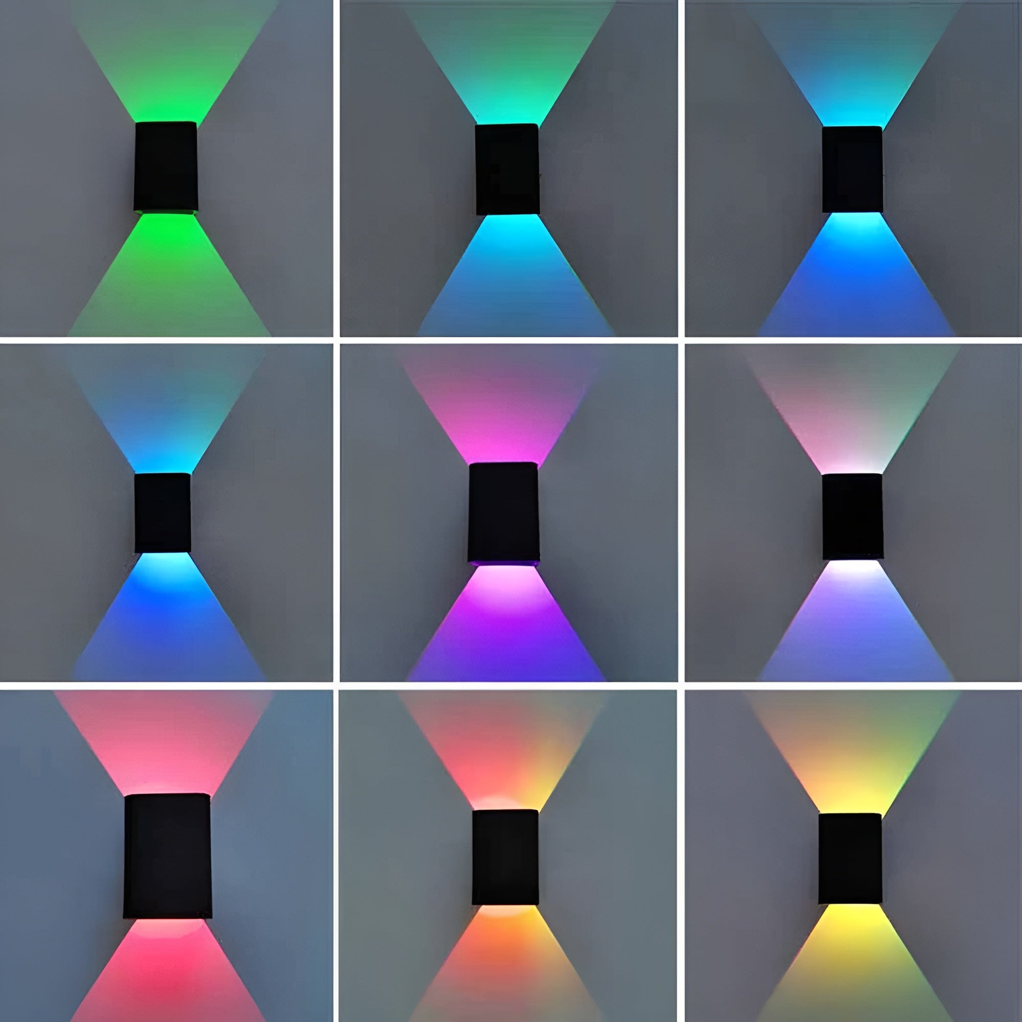 Led-vegglampe Med Rgb-lys – Stemningsfull Opp-ned Veggbelysning Med Fjernkontroll