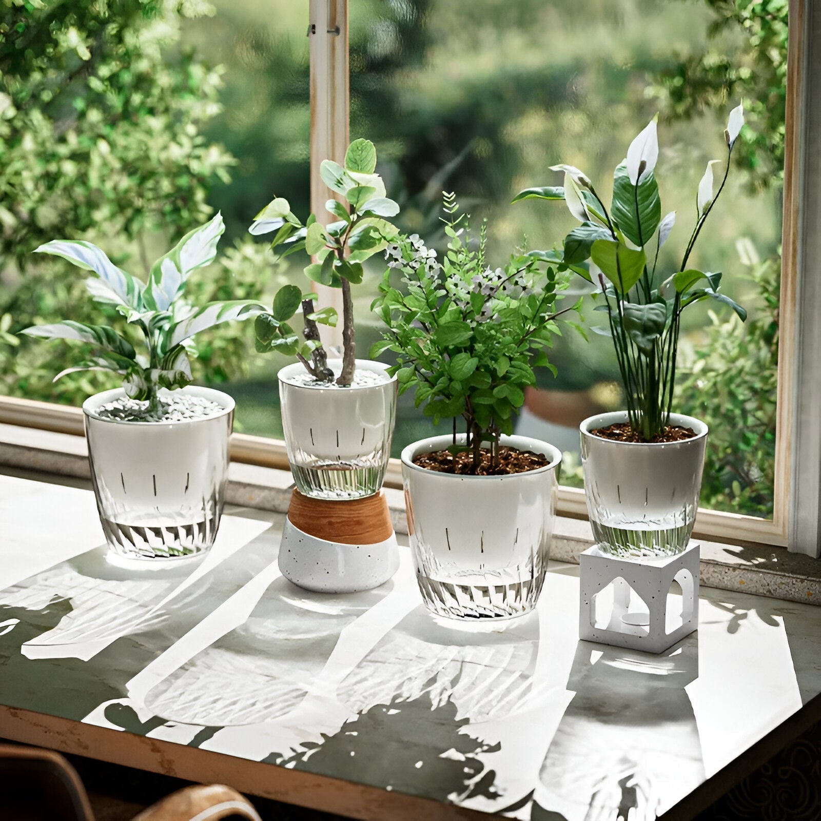 Bilde av Skjorn - 2-Pack Selv-vannende Bordplanter Potte fra Velisse