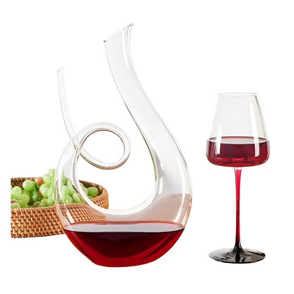 Svanespiral-vinkaraffel – Elegant Spiraldesign | 1500 Ml For Hjemmebruk Eller Baren