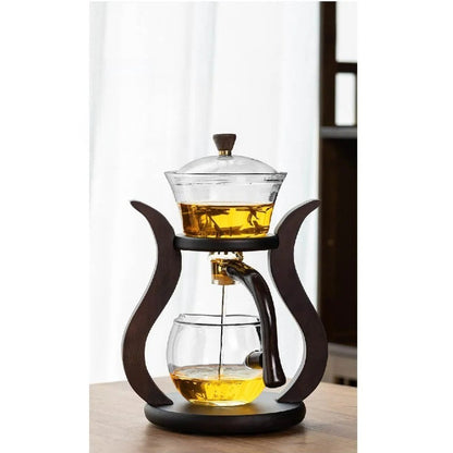 Teesett I Glass Med Magnetisk Strøm – Halvautomatisk Kanne, Varmebestandig Og Elegant