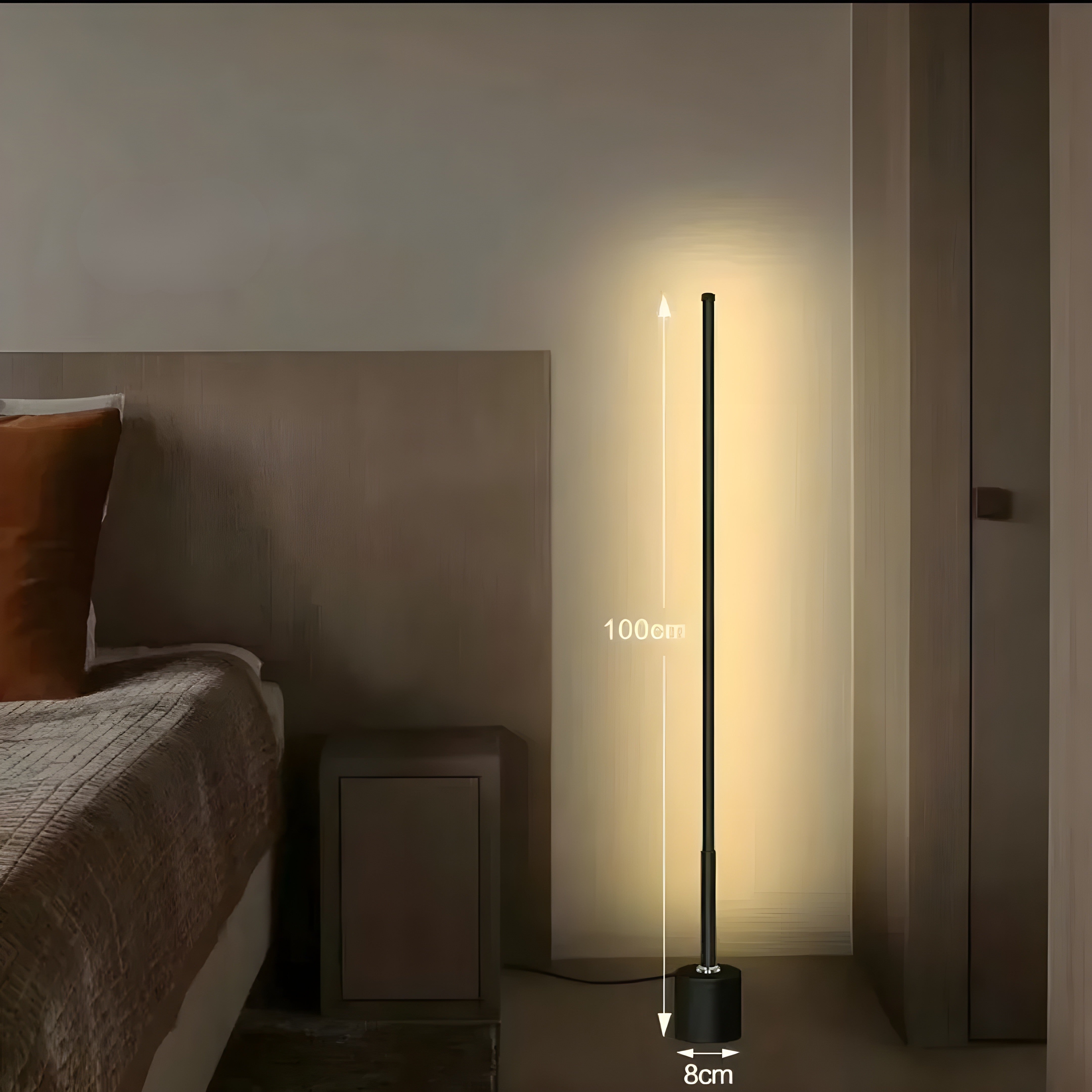 Hjørnelampe med LED-lys – Dimmbar og Stemningsfull | Perfekt for Stue og Soverom