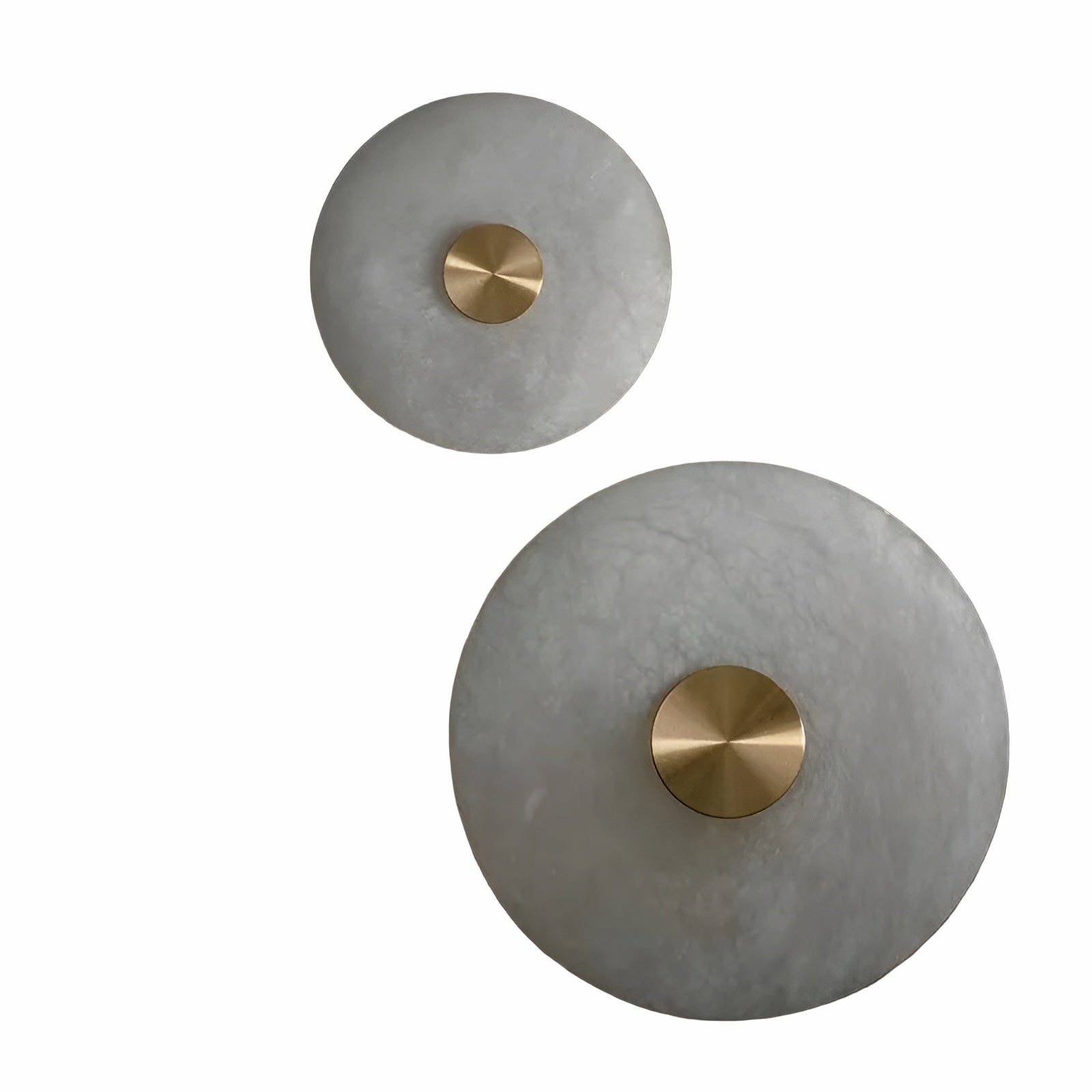 Vegglampe i Naturmarmor – Elegant med Messingdetaljer | Perfekt for Stue og Soverom