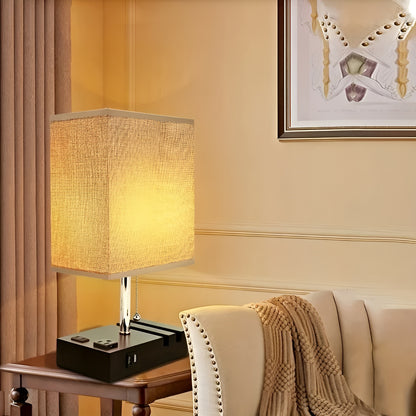 Dekorative Tischlampe mit Dimmer – Kabelloses Laden & Handyhalter | Perfekt für Schlafzimmer & Nachttisch