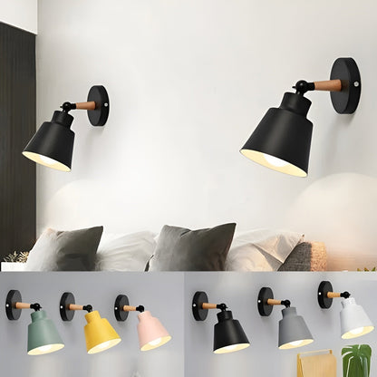 Vegglampe i Massivt Tre – Minimalistisk og Dekorativ | Perfekt for Soverom og Gang