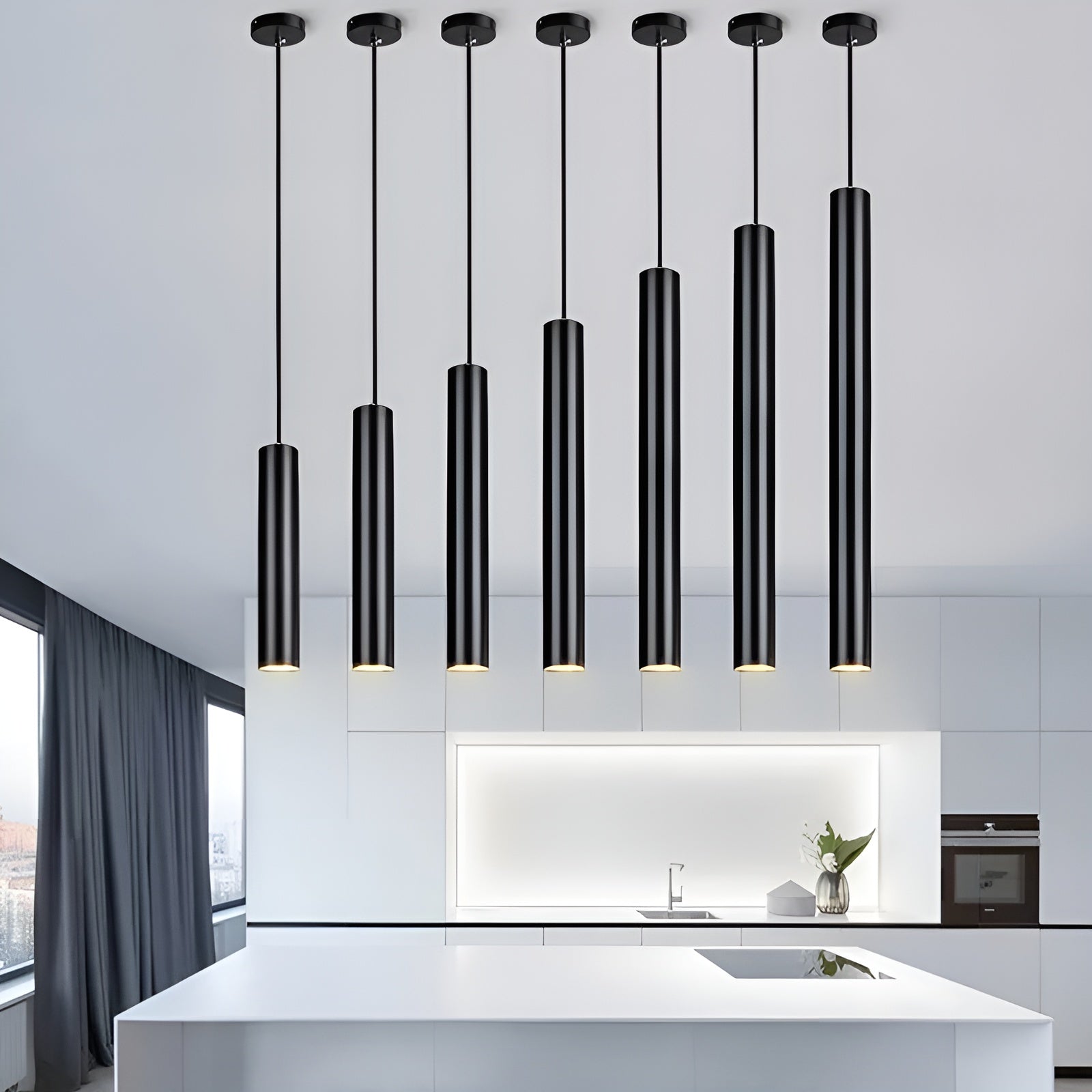 Dimbar LED Pendellampe – Slankt og Moderne Rørdesign | Perfekt for Kjøkken, Spisestue og Kjøkkenøy
