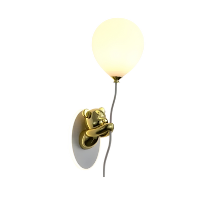 LED Vegglampe med Bjørn og Ballong – Kreativt Nattlys | Perfekt for Barnerom og Nattbord