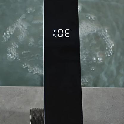 Led-kran Til Badet – Digitalt Display Og Temperaturregulering | Moderne Servantarmatur I Messing