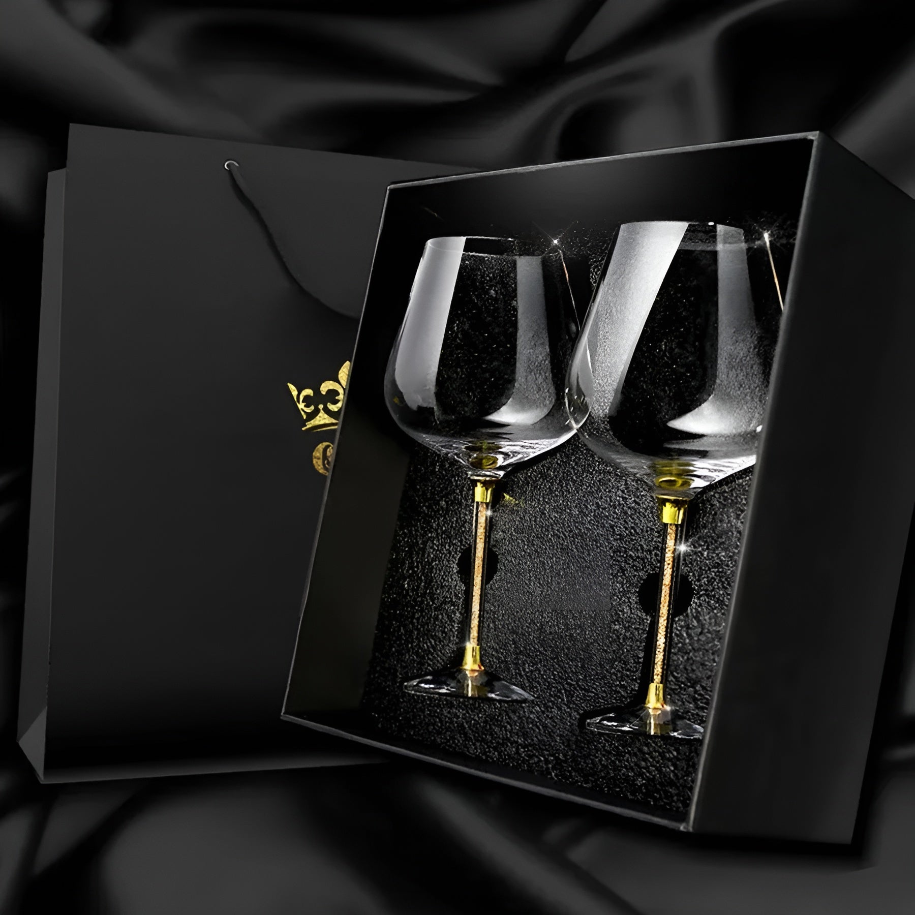 Krystall Vinglass Sett – 2 Elegant og Luksuriøst | Perfekt til Rødvin, Hvitvin og Champagne