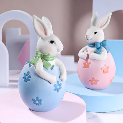 Bilde av Vintera - Utskåret Påskeharepar Eggpynt Ornament fra Velisse