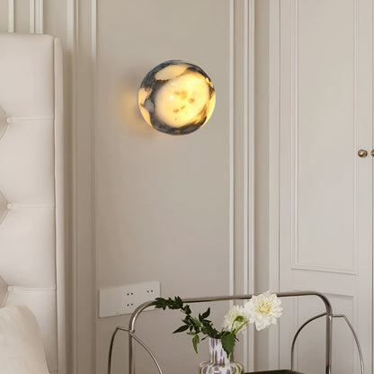 Vegglampe i Naturstein – Elegant LED-lys med Marmorlook | Perfekt for Stilfull Hjemmedekorasjon
