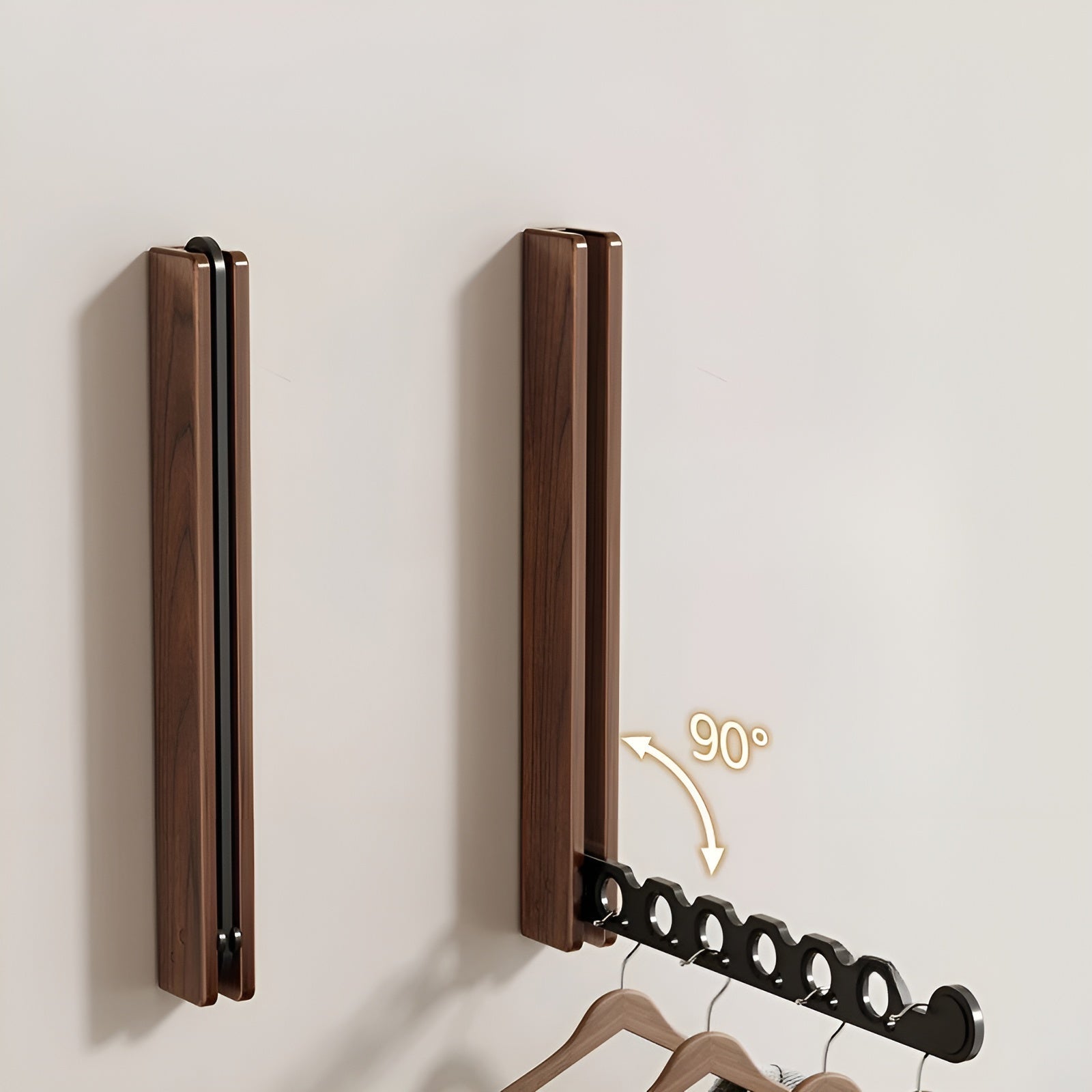 Sammenleggbar Vegghylle i Tre – Plassbesparende og Praktisk | Perfekt for Små Rom