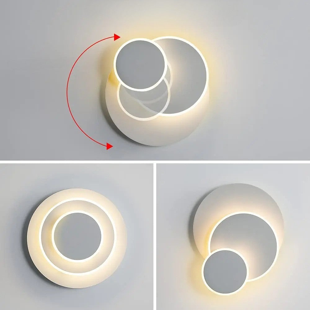 LED Vegglampe Roterbar- 3-i-1 Lampe i Moderne Design | Perfekt som Dekorativ Innendørsbelysning