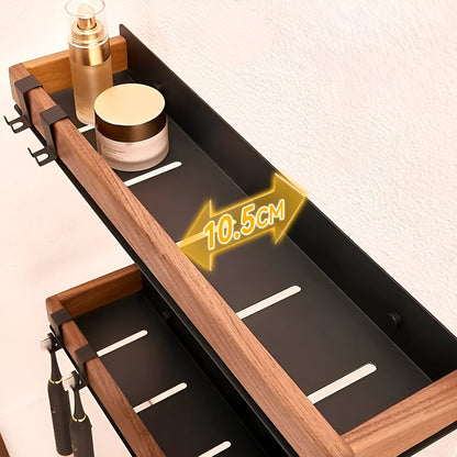 Rustikt Vegghylle i Tre – Dekorativ og Stabil | Med Solid Metallramme