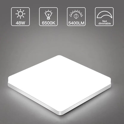 Kvadratisk LED-taklampe – Jevnt og Behagelig Lys | Perfekt for Stue og Bad