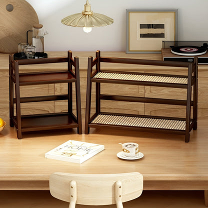 Krydderstativ I Bambusimitasjon- Kjøkkenstativ I 2 Etasjer | Ideelt For Benkeplate Og Kaffehjørne