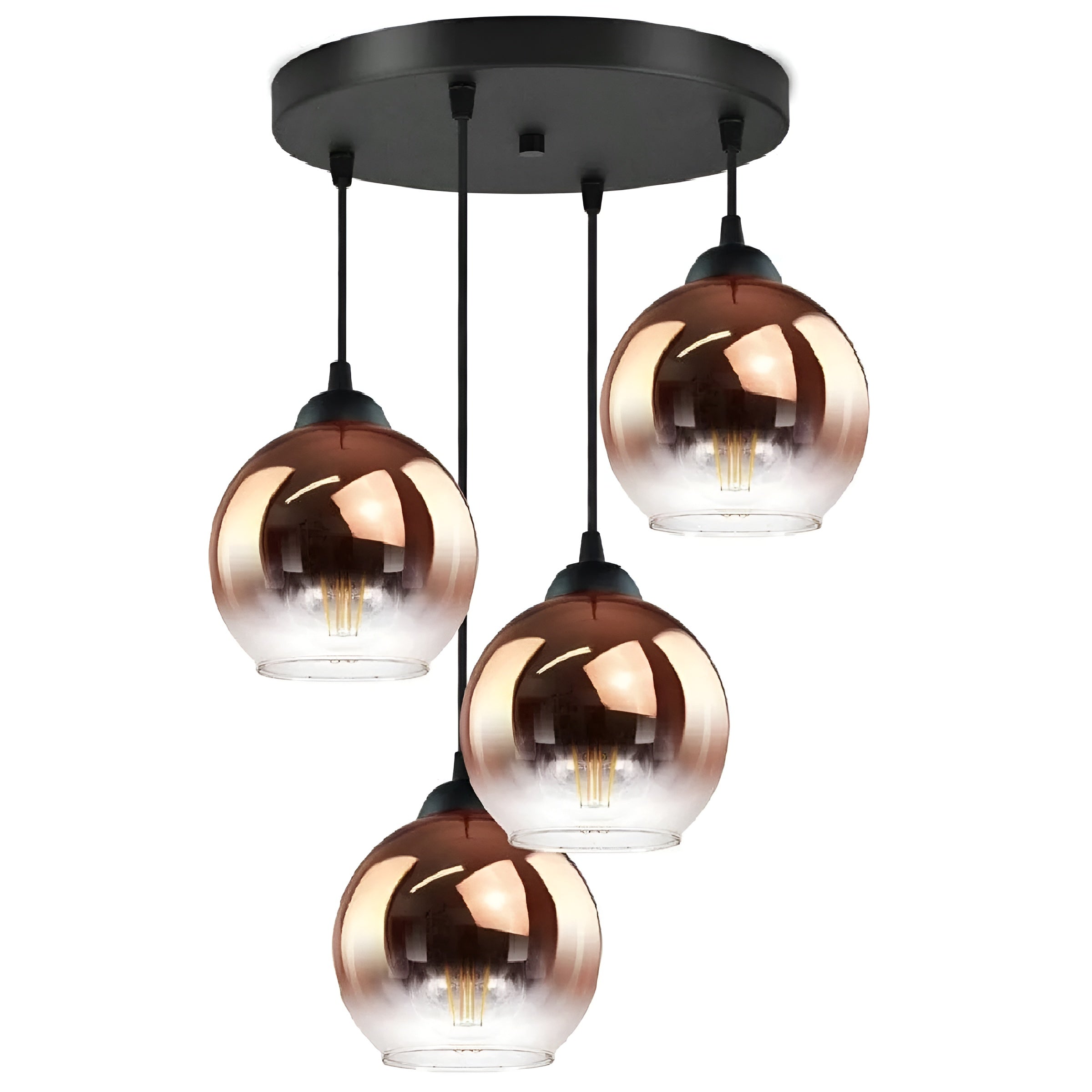 Glasspendellampe I Moderne Design – Elegant Belysning For Spisestue Og Stue | 1–5 Lys - 4 Hode - Lysekroner