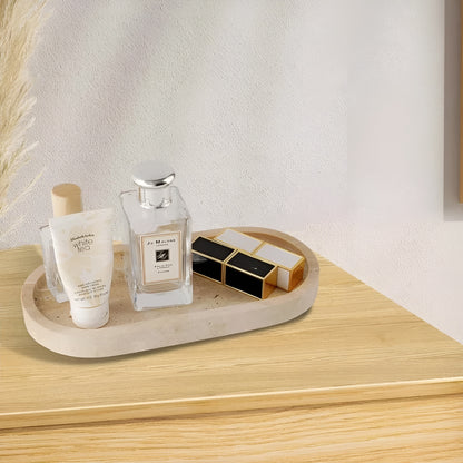 Tannbørsteholder i Naturstein – Med Såpedispenser og Praktisk Hylle | Elegante Baderomsdetaljer i Marmor