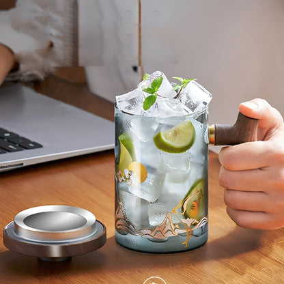 Glasskopp med Trehåndtak – Varmebestandig med Tesil | Perfekt for Hjemmebruk
