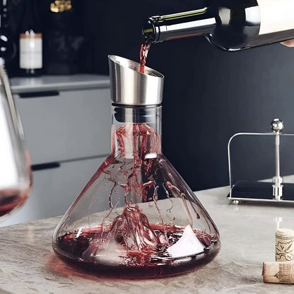 Separator Luksuriøs Rødvinskaraffel – Gjennomsiktig Nordisk Vinkaraffel med Flere Volum Drikkekar - Karafler